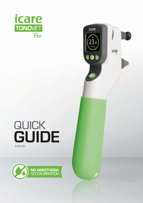 

iCare TONOVET Pro Quick guide

