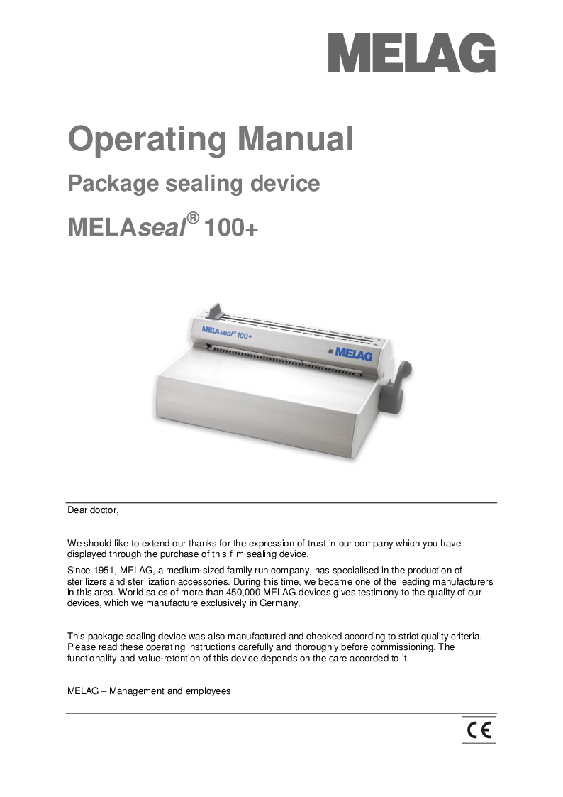 

MELAseal 100+ manual (Engelsk)

