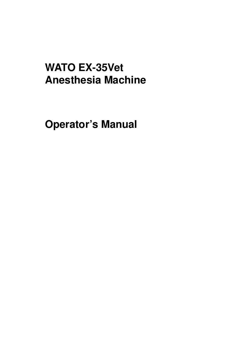 

WATO EX 35 Manual (Engelsk)

