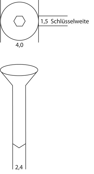 Corticalskrue, 2,4mm selvskærende